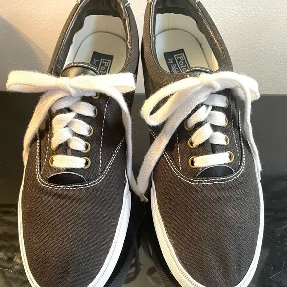 Polo Ralph Lauren Vaughn Leather/Canvas Low Men’s Casual Sneakers Shoes Size 10D - Picture 2 of 11